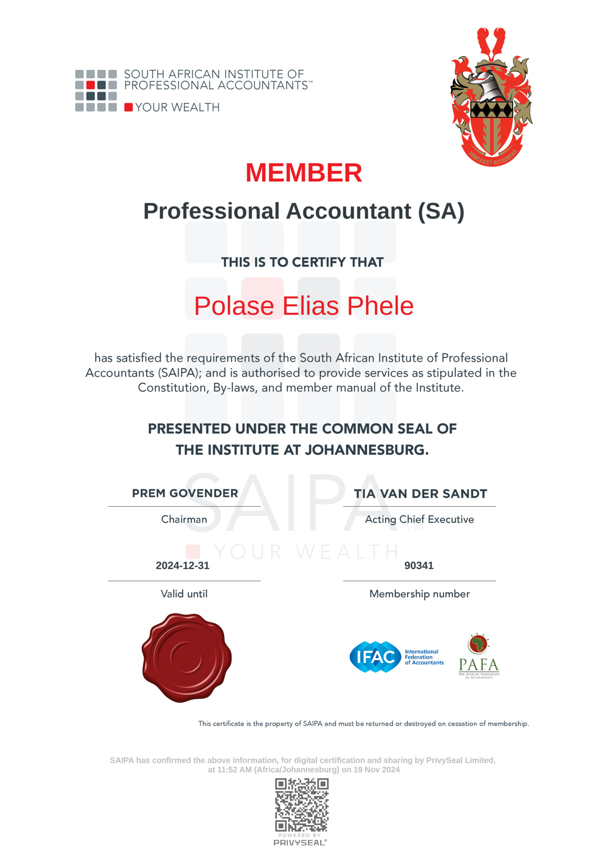 professional certificate